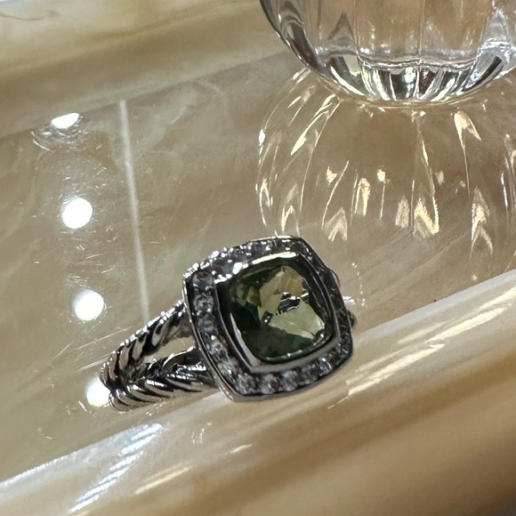 DY Petite Albion Ring with Prasiolite & Diamonds - Picture 13 of 16